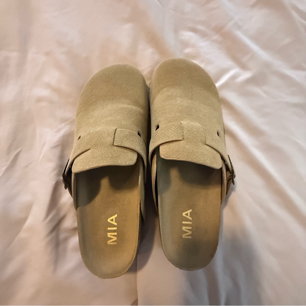 MIA Women's Slip-On Suede Clog in Beige
